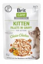 Brit Care Cat Fillets in Gravy Kitten Choi.Chicken 85g
