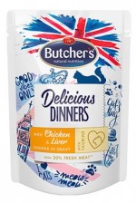 Butcher's Cat Class.Delic.Dinn. kuře+játra kapsa100g