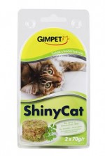 Gimpet kočka konz. ShinyCat tuňak/koc.tráv 2x70g