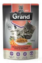 GRAND kaps. deluxe kočka 100% losos se zel.100g