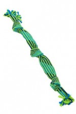 Hračka pes BUSTER Pískací lano, modrá/zelená, 58cm, L