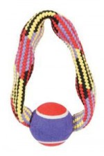 Hračka pes TENNIS BALL ROPE kruh 23cm Zolux