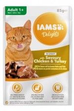 Iams Cat Kuře a krůta v omáčce kapsa 85g