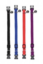 Obojek kočka nylon elast. s rolničkou 32cm mix TR