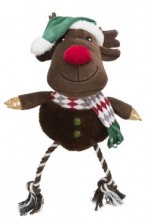 Vánoční hračka Xmas REINDEER plyš/bavlna 49cm